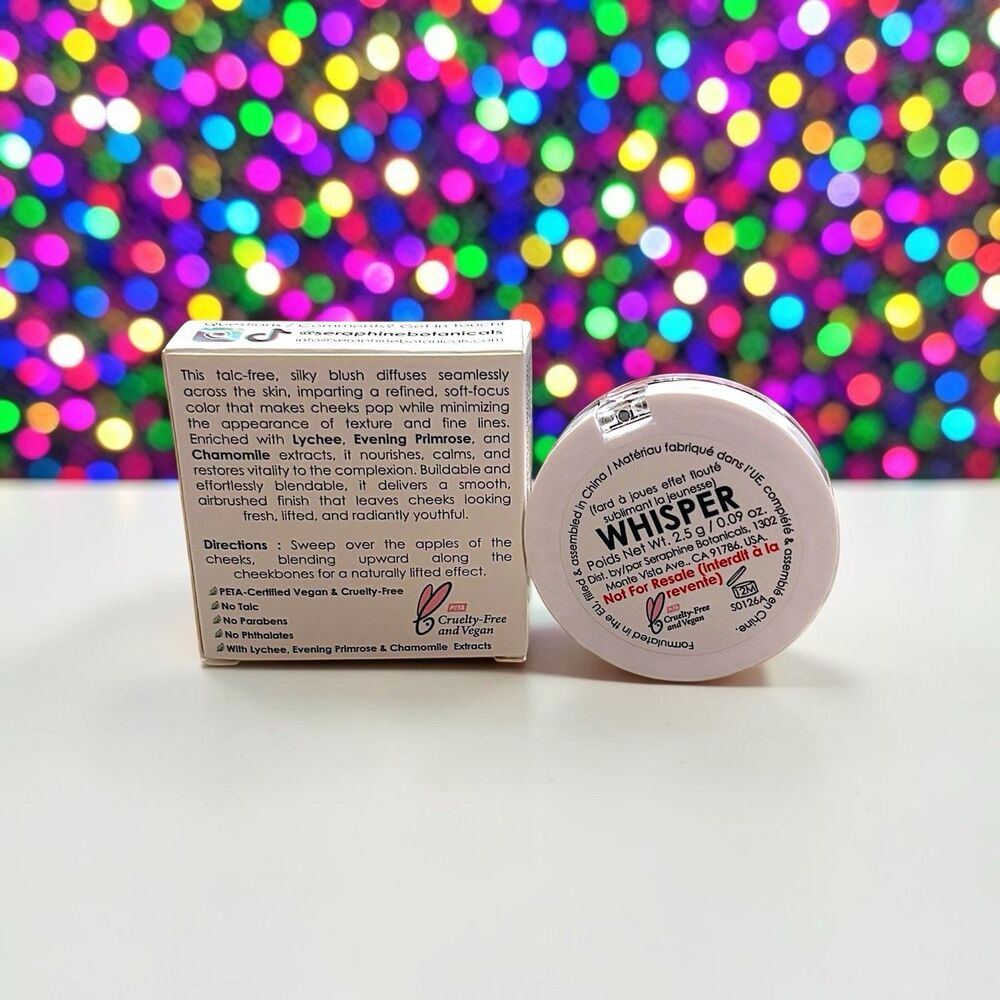 SERAPHINE BOTANICALS Ribbon Blush in Whisper (rose pink) Full Size 0.09 oz NIB - Picture 13 of 16